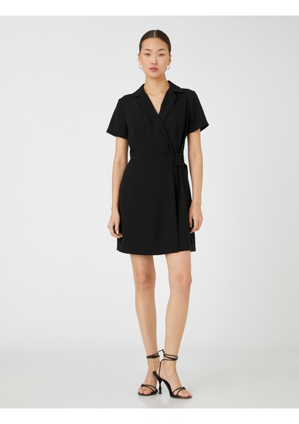 Ceket Elbise Kısa Kollu Kruvaze Kemer Detaylı modelleri