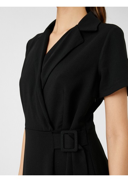 Ceket Elbise Kısa Kollu Kruvaze Kemer Detaylı indirimleri