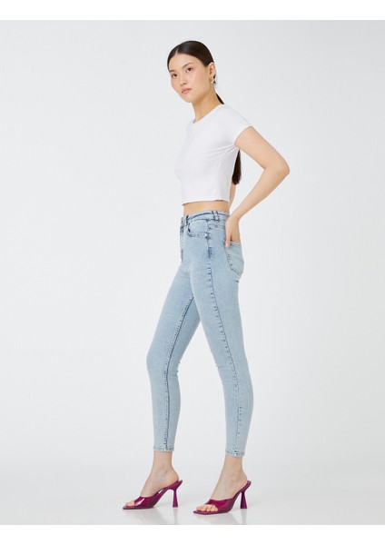 Dar Paça Kot Pantolon Dar Kesim Yüksek Bel Carmen Jean