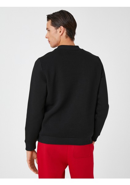Basic Sweatshirt Yarım Balıkçı Yaka Uzun Kollu fırsatları
