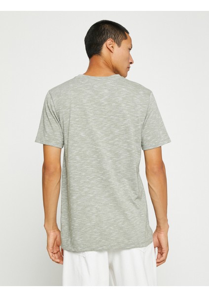 Basic Kırçıllı Tişört Bisiklet Yaka Slim Fit fırsatları