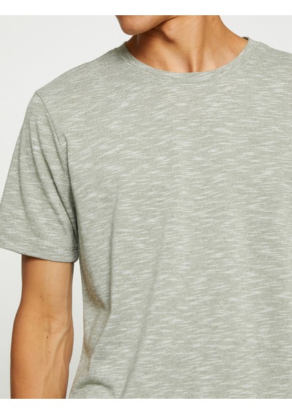 Basic Kırçıllı Tişört Bisiklet Yaka Slim Fit indirimleri