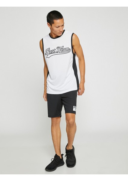 Basic Spor Atlet Basketbol Baskılı Kolsuz Bisiklet Yaka fiyatları