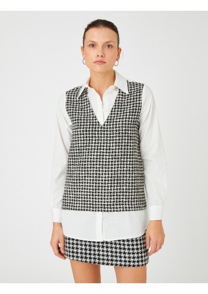 Tüvit Süveter Görünümlü Oversize Gömlek Pamuklu modelleri