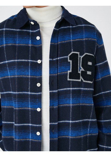 Oduncu Gömleği Kolej İşlemeli Cep Detaylı Klasik Yaka indirimleri