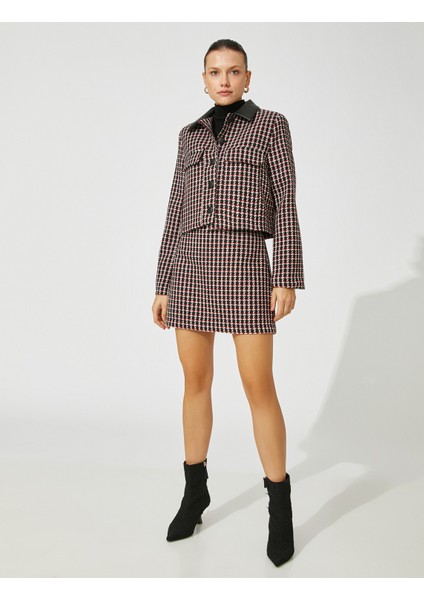 Crop Tüvit Ceket Suni Deri Detaylı fiyatları