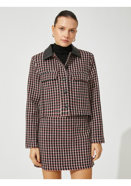 Crop Tüvit Ceket Suni Deri Detaylı modelleri