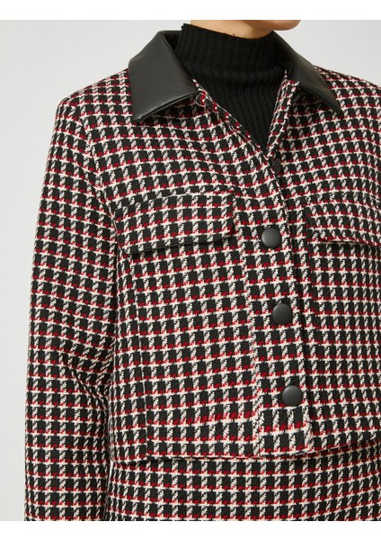 Crop Tüvit Ceket Suni Deri Detaylı indirimleri