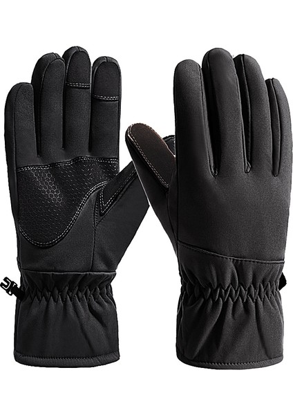 Soğuk ve Dona Dayanıklı Kalınlaştırılmış Kadife Aşınmaya Dayanıklı Kaymaz Dokunmatik Ekran Eldivenleri (Yurt Dışından)