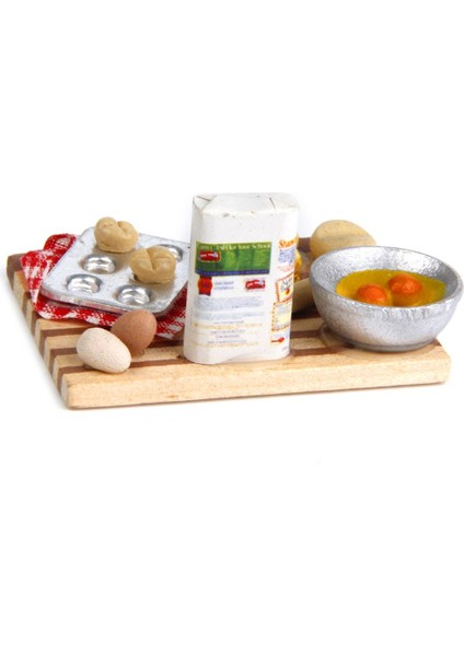 4x1/12 Dollhouse Minyatür Mutfak Gıda Yumurtaları Süt Ekmeği 1 Set 4 Adet (Yurt Dışından)