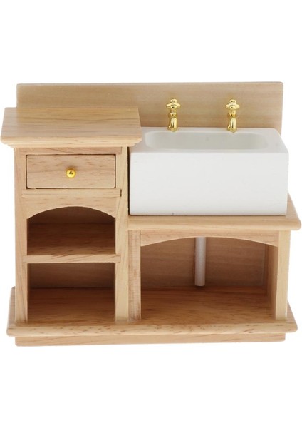 1:12 Dollhouse Mobilya Minyatür Ahşap Lavabo Dolap Dolap Dekor (Yurt Dışından)