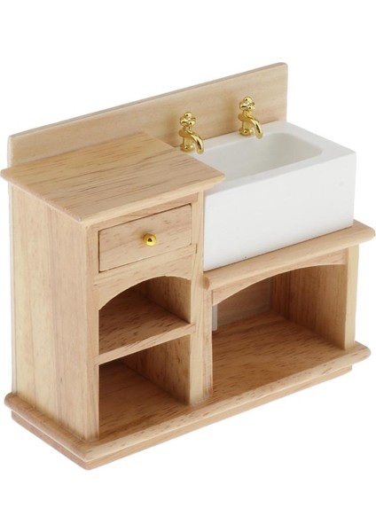 1:12 Dollhouse Mobilya Minyatür Ahşap Lavabo Dolap Dolap Dekor (Yurt Dışından) fiyatları