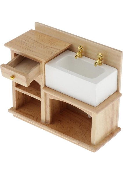 1:12 Dollhouse Mobilya Minyatür Ahşap Lavabo Dolap Dolap Dekor (Yurt Dışından) modelleri