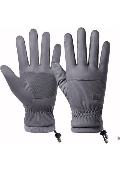 Kadife Kalın Su Soğuk Geçirmez Bisiklet Dokunmatik Ekran Eldivenleri (Yurt Dışından)