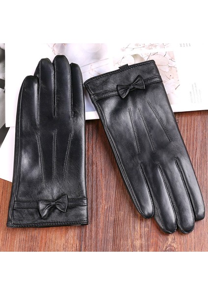 Kadın Kadife Sıcak ve Soğuk Geçirmez Dokunmatik Ekran Eldivenleri (Yurt Dışından)