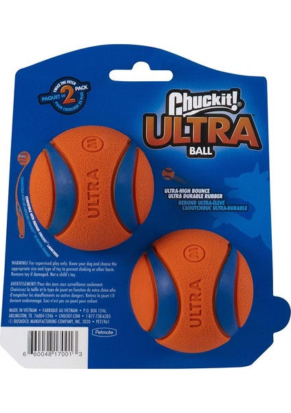 Ultra Ball 2'li Köpek Oyun Topu (Orta Boy)