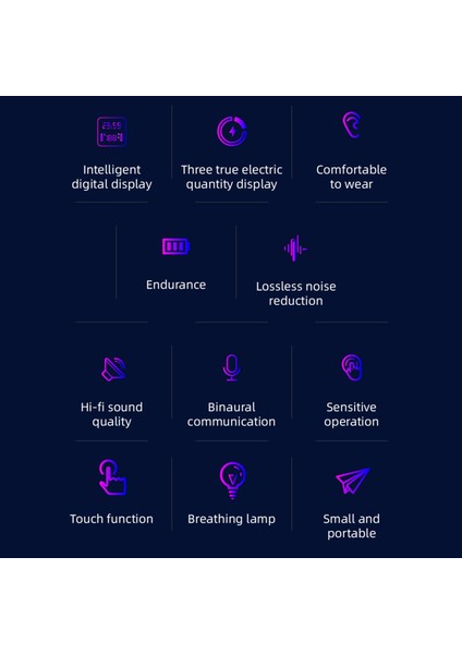 Bluetooth 5.1 Kablosuz Kulaklık - Beyaz (Yurt Dışından)