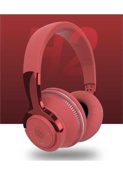 H2 Kablosuz Bluetooth Kulaklık - Kırmızı (Yurt Dışından)