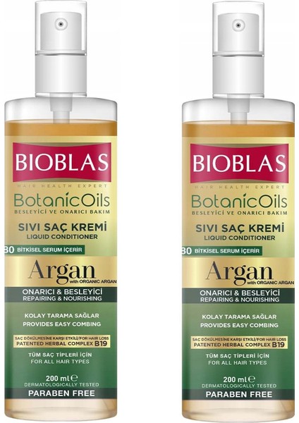 Botanic Oil Argan Yağlı Sıvı Saç Kremi 200 Ml 2 Adet