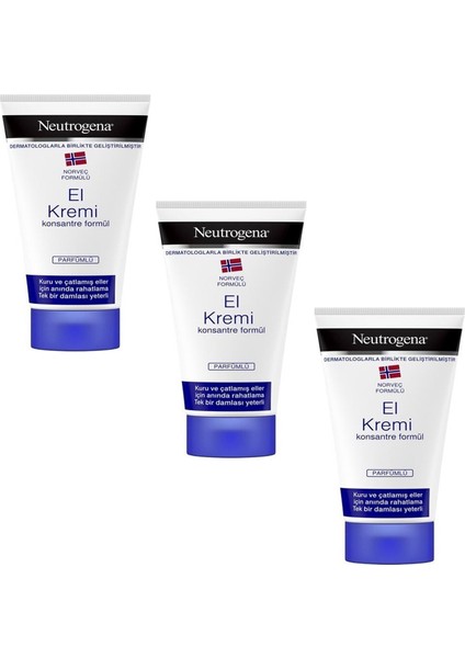 Norveç Formülü Parfümlü El Kremi 50 ml 3 Adet