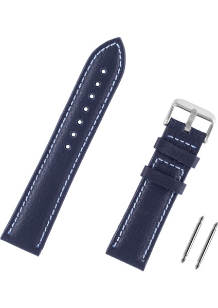 18MM Lacivert Floter Deri Saat Kordonu Kayış