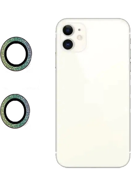 Apple iPhone 13/13 Mini Diamond Kamera Koruyucu Yeşil