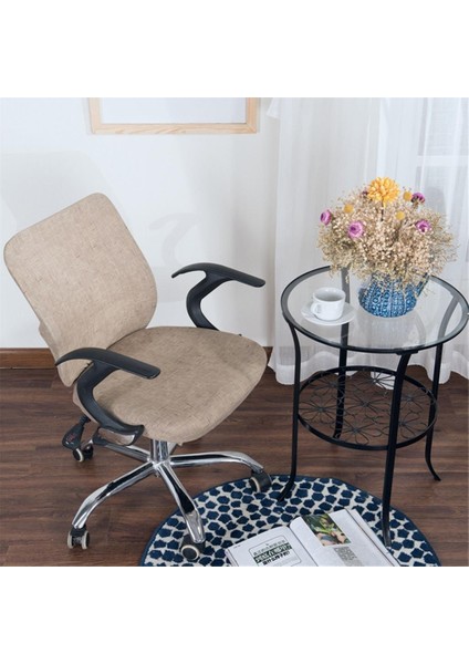 Ofis Bilgisayar Masa Sandalye Kapağı Evrensel Dönme Koltuk Kapağı Bej modelleri