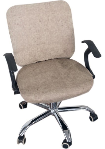 Ofis Bilgisayar Masa Sandalye Kapağı Evrensel Dönme Koltuk Kapağı Bej fırsatları