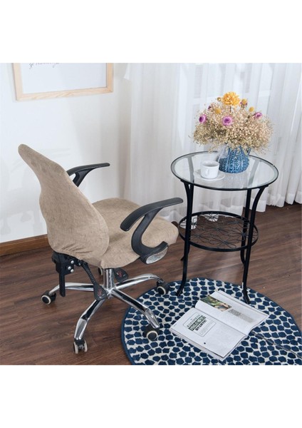 Ofis Bilgisayar Masa Sandalye Kapağı Evrensel Dönme Koltuk Kapağı Bej indirimleri