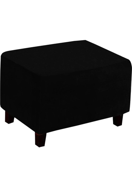 Modern Yumuşak Footting Slipcover Toz Geçirmez Ev Dekor Rahat Siyah