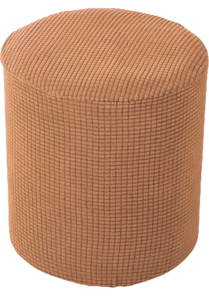 Elastik Alt Kahverengi ile Ayak Dinlenmesi Için Yuvarlak Osmanlı Kapakları(Yurt Dışından)