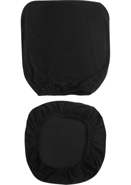 1 Adet Ofis Bilgisayar Sandalye Kapak Split Gerilebilir Dönen Koltuk Slipcover Siyah