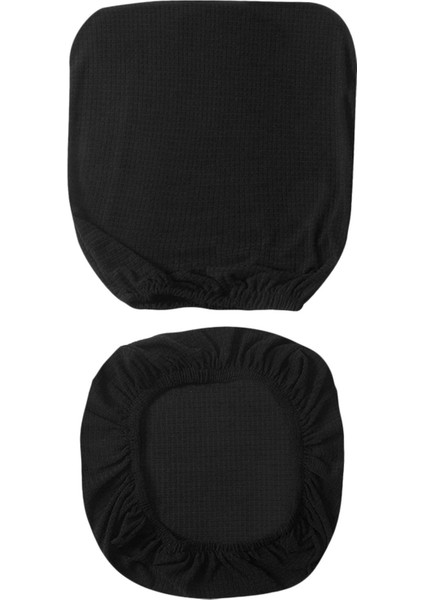 1 Adet Ofis Bilgisayar Sandalye Kapak Split Gerilebilir Dönen Koltuk Slipcover Siyah