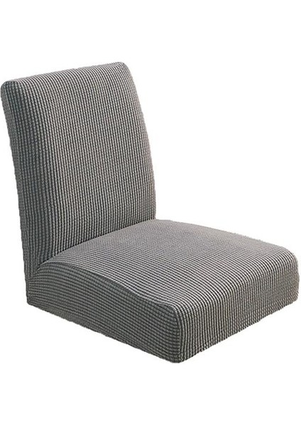 Yemek Düşük Sırt Kısa Sandalye Kapak Bar Dışkı Güzellik Salonu Koltuk Slipcover Gri(Yurt Dışından)