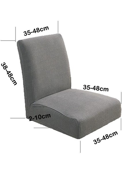 Yemek Düşük Sırt Kısa Sandalye Kapak Bar Dışkı Güzellik Salonu Koltuk Slipcover Gri(Yurt Dışından)
