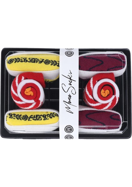 Mono Socks Unisex Renkli Tuna Maki Set A 3'lü Sushi Çorap