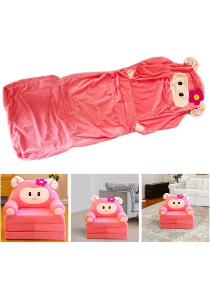 Toddler Koltuk Slipcover Katlanabilir Kanepe Kapağı Yatak Odası Için Yıkanabilir Ev Pembe Koyun fırsatları