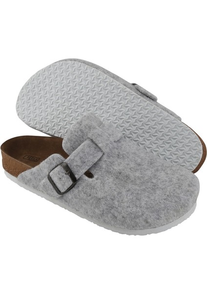 Hogus Ithal Unisex Kışlık Önü Kapalı Keçeli Günlük Sabo Ev Terliği Misafir Ev Terliği Açık Gri fiyatları