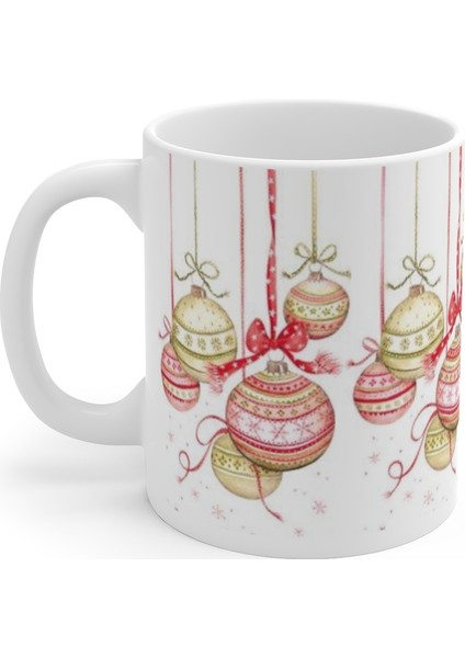 Noel Yılbaşı Askılı Süsleri Figürlü Merry Christmas Kupa Mug