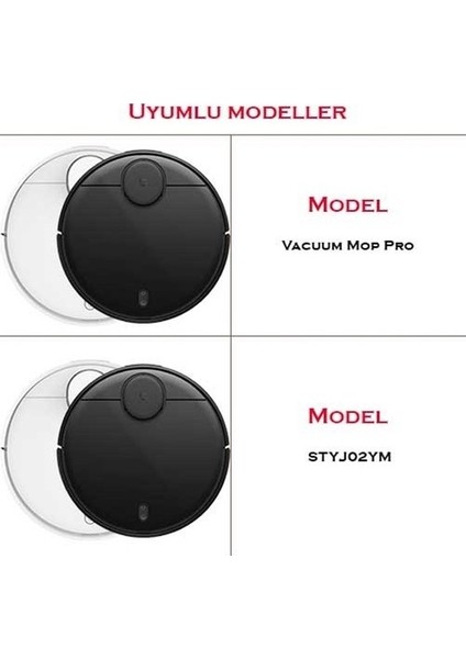 Xiaomi Vacuum Mop Pro (STYTJ02YM) Uyumlu 4 Adet Yan Fırça (Siyah)