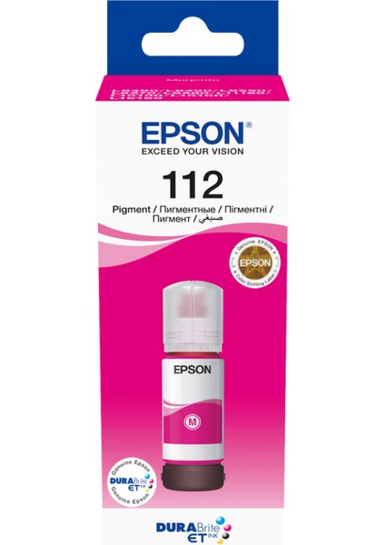 Epson T112 Kırmızı Orjinal Mürekkep / C13T06C34A / L11160 / L15150 / L15160 / L6460 / L6490 / L6+550 / L6570 / M15140 / L15180 / L6580