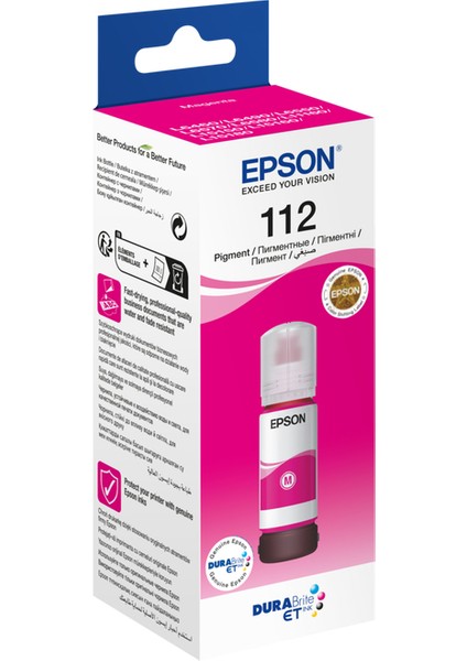 Epson T112 Kırmızı Orjinal Mürekkep / C13T06C34A / L11160 / L15150 / L15160 / L6460 / L6490 / L6+550 / L6570 / M15140 / L15180 / L6580