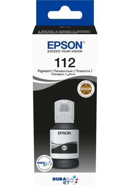 Epson T112 Siyah Orjinal Mürekkep / C13T06C14A / L11160 / L15150 / L15160 / L6460 / L6490 / L6+550 / L6570 / M15140 / L15180 / L6580