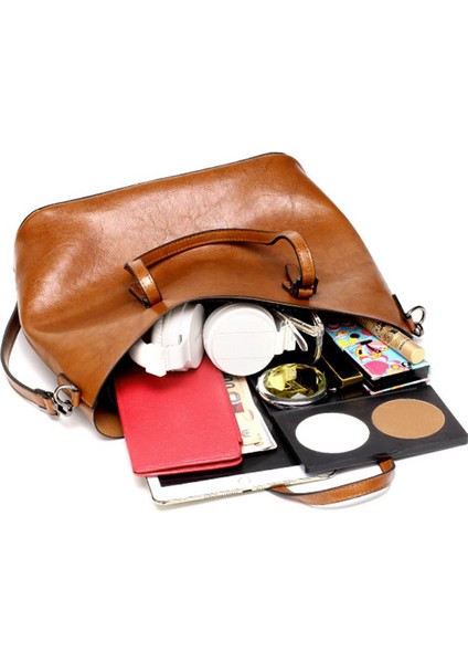 Sonbahar Kış Kadın Pu Deri Düz Renk Büyük Kapasiteli Seyahat Kadın Kızlar Günlük Omuz (Yurt Dışından) fiyatları