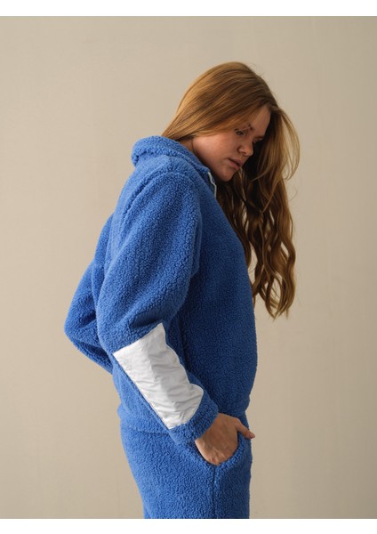 Kadın Mavi Oversize Polar Sweatmont indirimleri