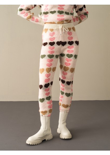 Kadın Ekru Regular Fit Triko Pantolon modelleri