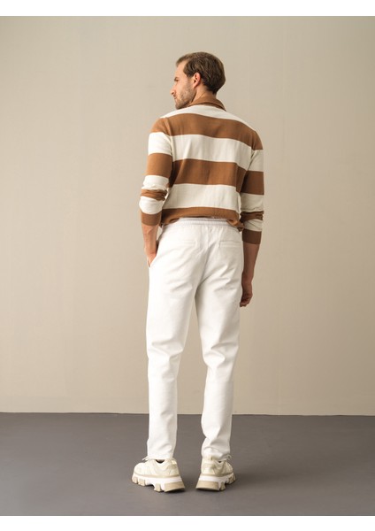 Erkek Beyaz Pamuklu Sweat Pantolon modelleri