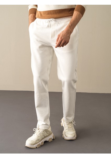 Erkek Beyaz Pamuklu Sweat Pantolon fırsatları