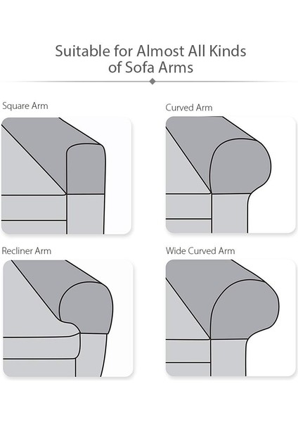 Stretch Koltuk Kapakları Sandalye Koltuk Kolu Koruyucular Koltuklar Beyaz(Yurt Dışından)