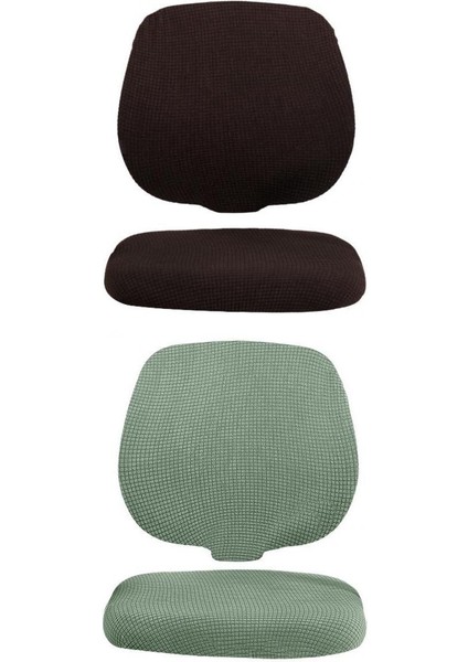 2 Set, Dönen Sandalye Evi Için Çıkarılabilir Slipcover Bölünmüş Koltuk Kapağı